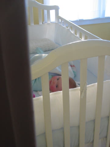 January 25 - Peeking in on Jane in her crib in the morning